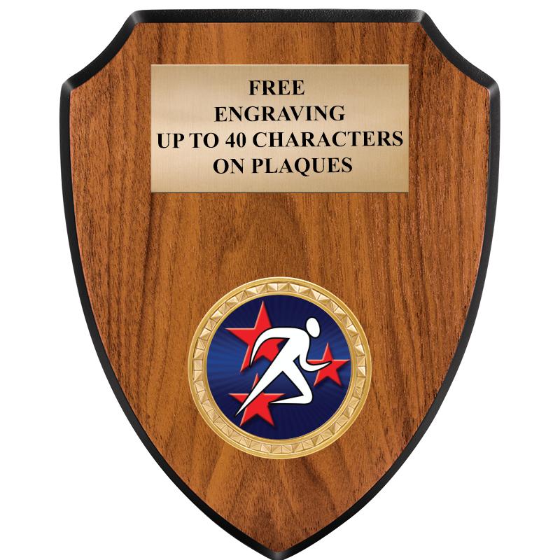 6"X7.5" WOOD SHIELD INSERT PLQ