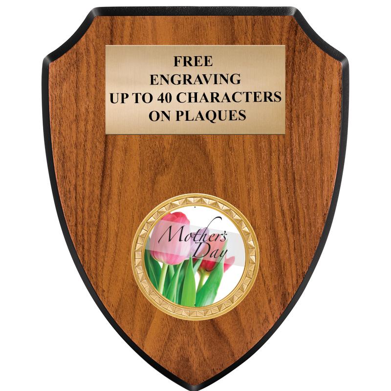 6"X7.5" WOOD SHIELD INSERT PLQ