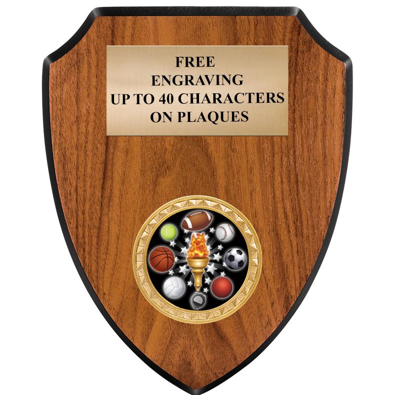 6"X7.5" WOOD SHIELD INSERT PLQ