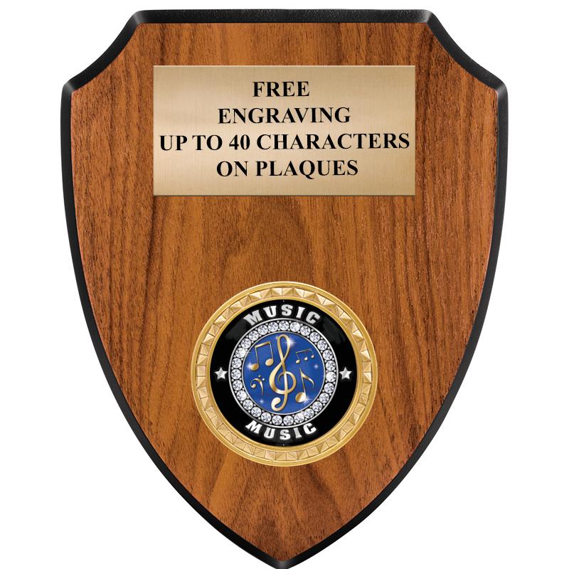 6"X7.5" WOOD SHIELD INSERT PLQ