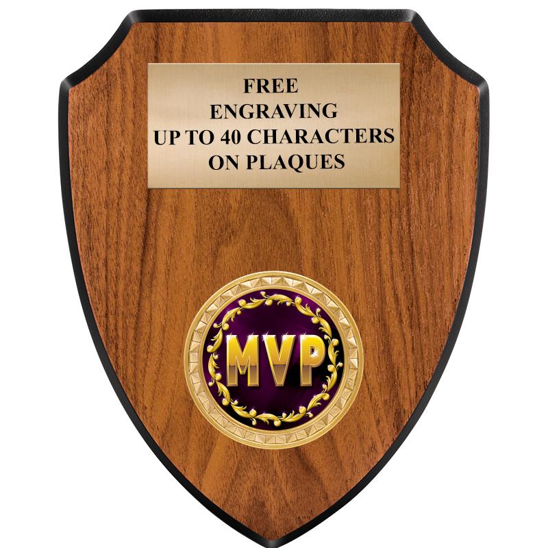 6"X7.5" WOOD SHIELD INSERT PLQ