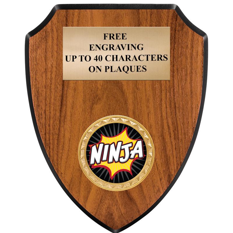 6"X7.5" WOOD SHIELD INSERT PLQ