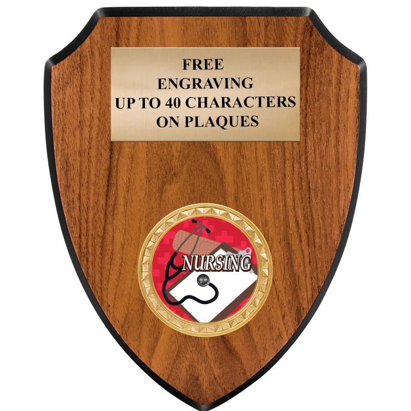 6"X7.5" WOOD SHIELD INSERT PLQ