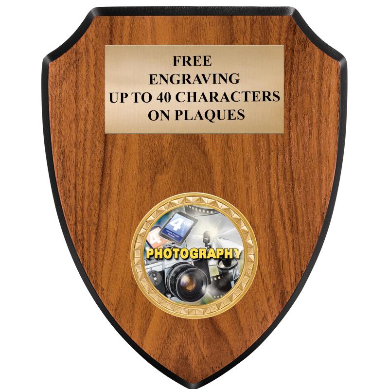 6"X7.5" WOOD SHIELD INSERT PLQ