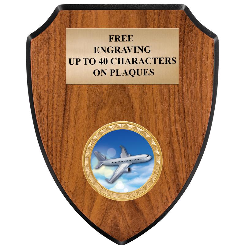 6"X7.5" WOOD SHIELD INSERT PLQ