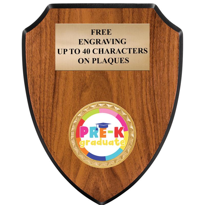 6"X7.5" WOOD SHIELD INSERT PLQ