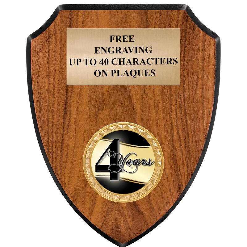 6"X7.5" WOOD SHIELD INSERT PLQ