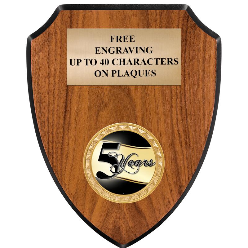 6"X7.5" WOOD SHIELD INSERT PLQ