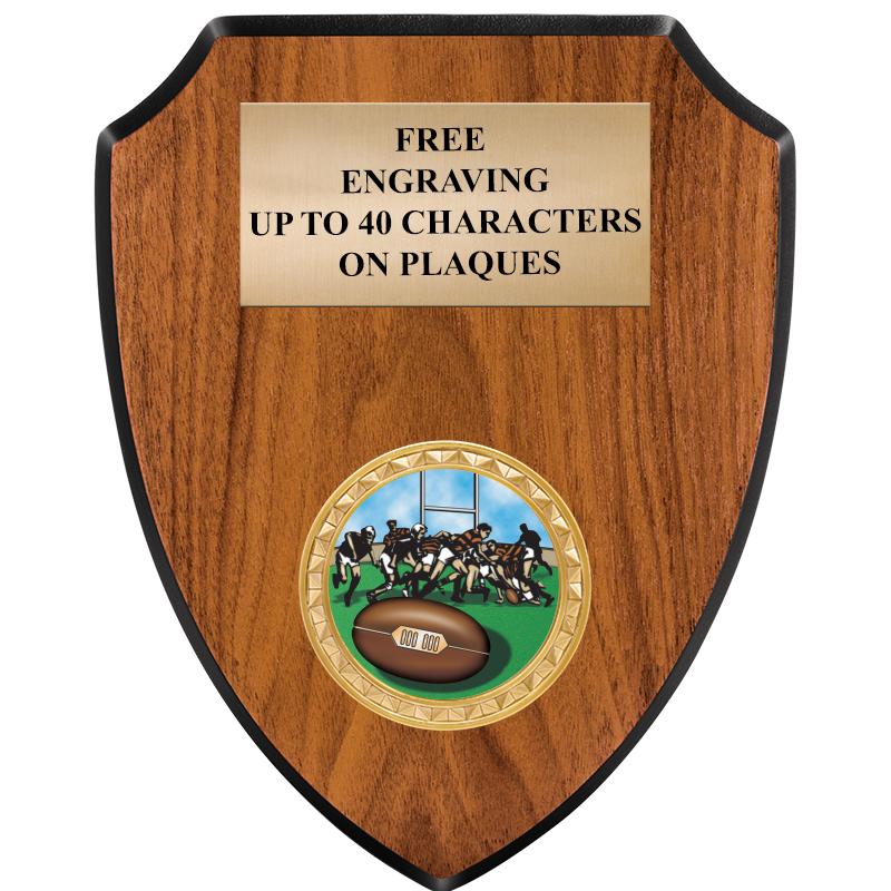 6"X7.5" WOOD SHIELD INSERT PLQ