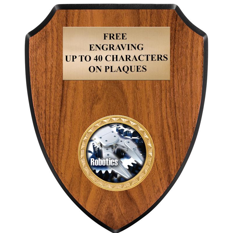 6"X7.5" WOOD SHIELD INSERT PLQ