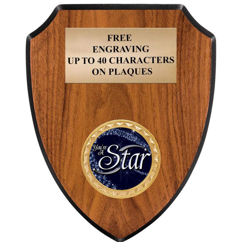 6"X7.5" WOOD SHIELD INSERT PLQ