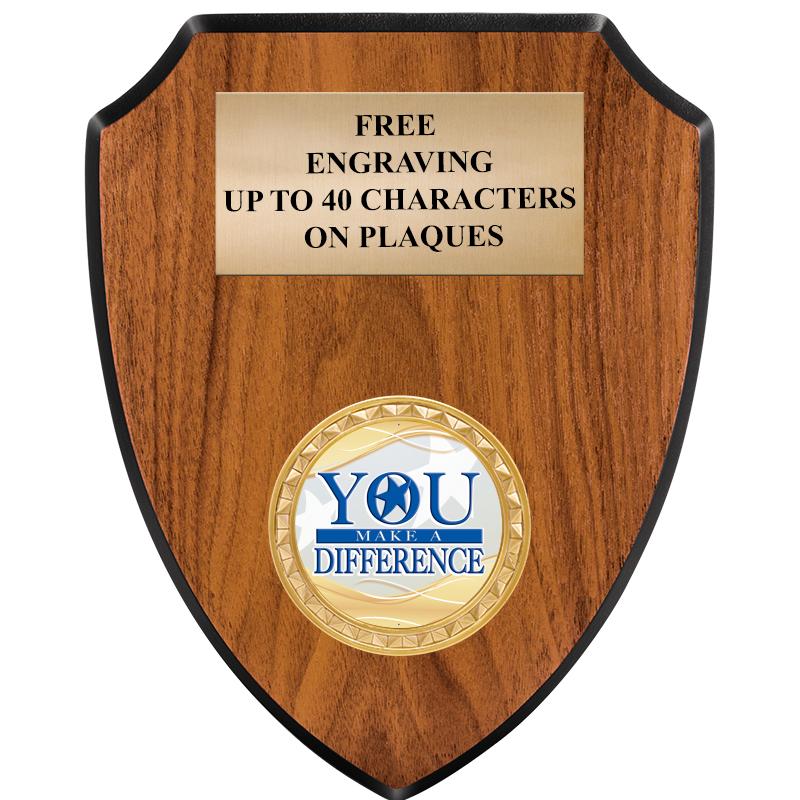 6"X7.5" WOOD SHIELD INSERT PLQ