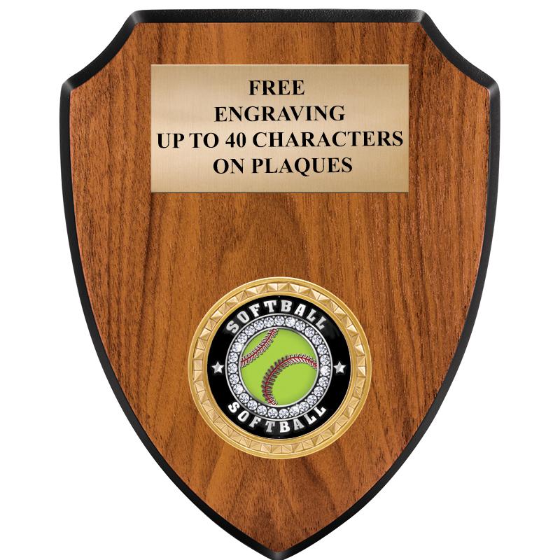 6"X7.5" WOOD SHIELD INSERT PLQ