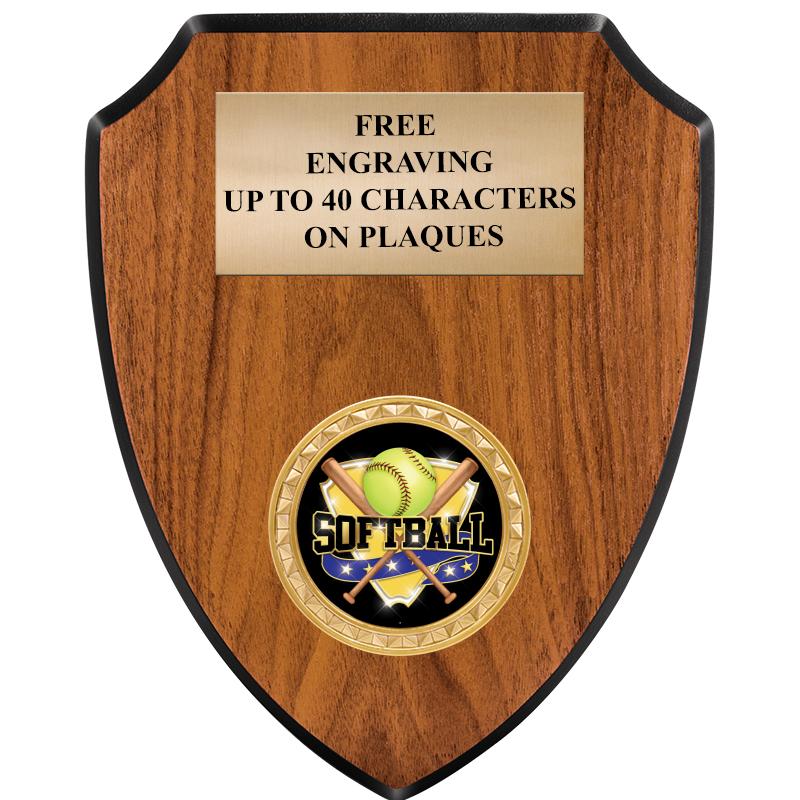 6"X7.5" WOOD SHIELD INSERT PLQ