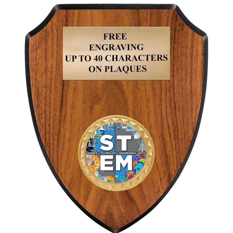 6"X7.5" WOOD SHIELD INSERT PLQ