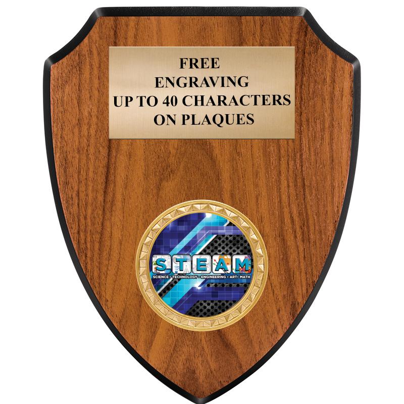 6"X7.5" WOOD SHIELD INSERT PLQ