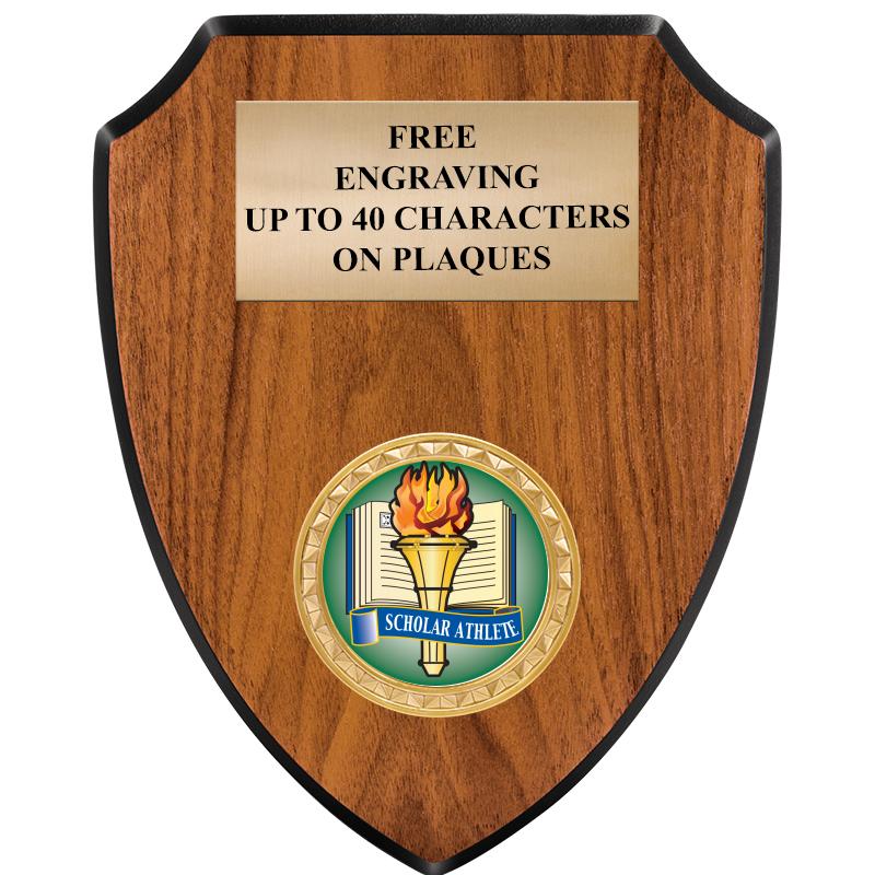 6"X7.5" WOOD SHIELD INSERT PLQ