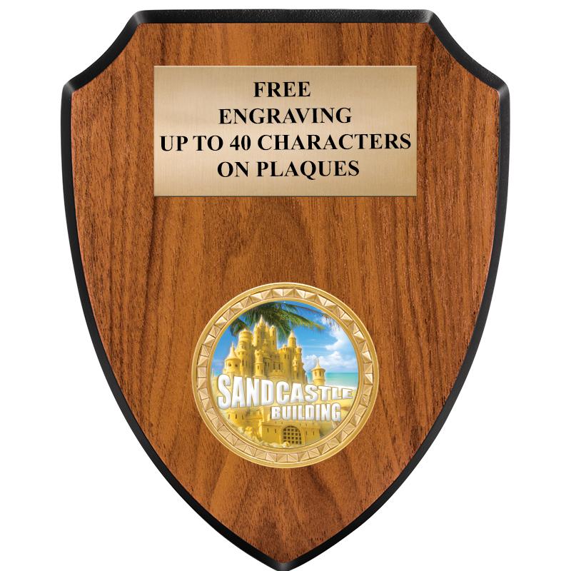 6"X7.5" WOOD SHIELD INSERT PLQ