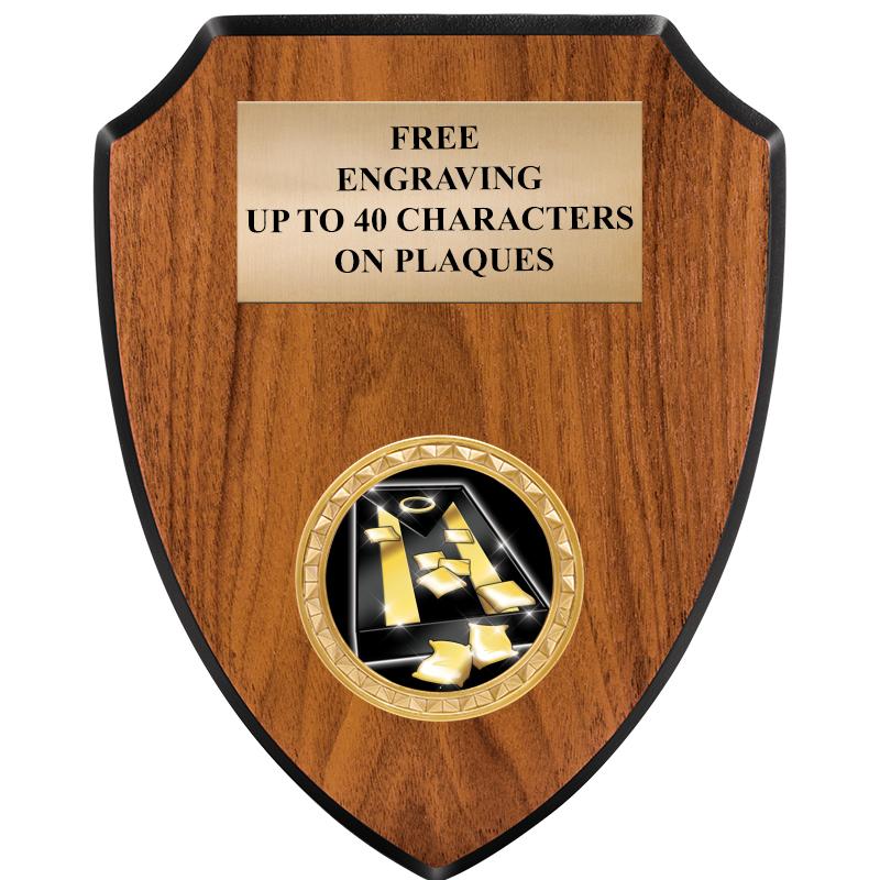 6"X7.5" WOOD SHIELD INSERT PLQ