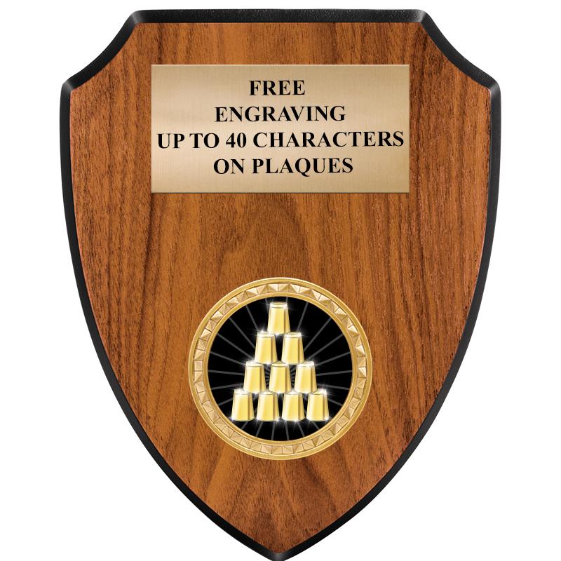 6"X7.5" WOOD SHIELD INSERT PLQ