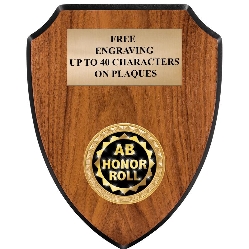 6"X7.5" WOOD SHIELD INSERT PLQ