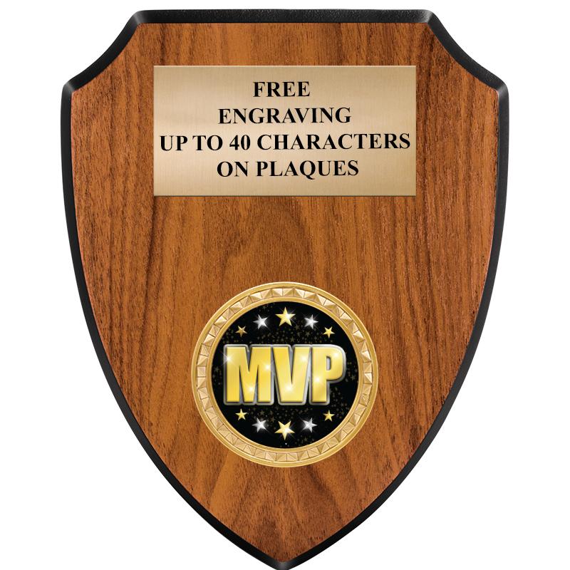 6"X7.5" WOOD SHIELD INSERT PLQ