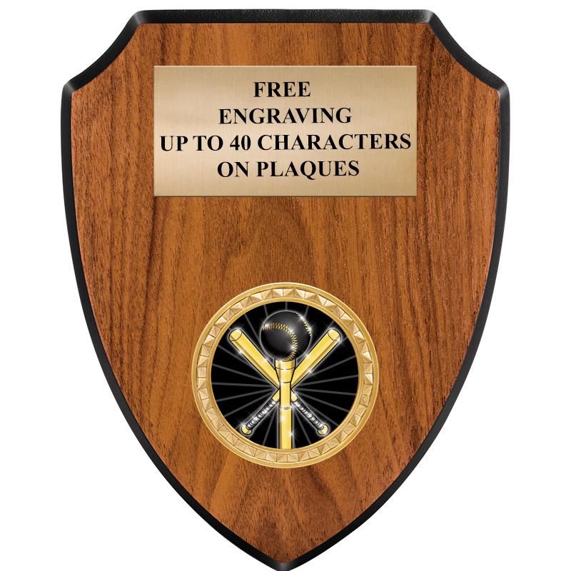 6"X7.5" WOOD SHIELD INSERT PLQ