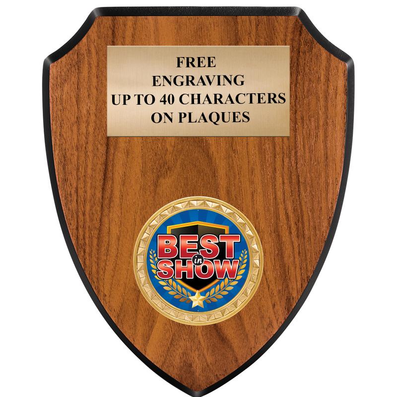 6"X7.5" WOOD SHIELD INSERT PLQ