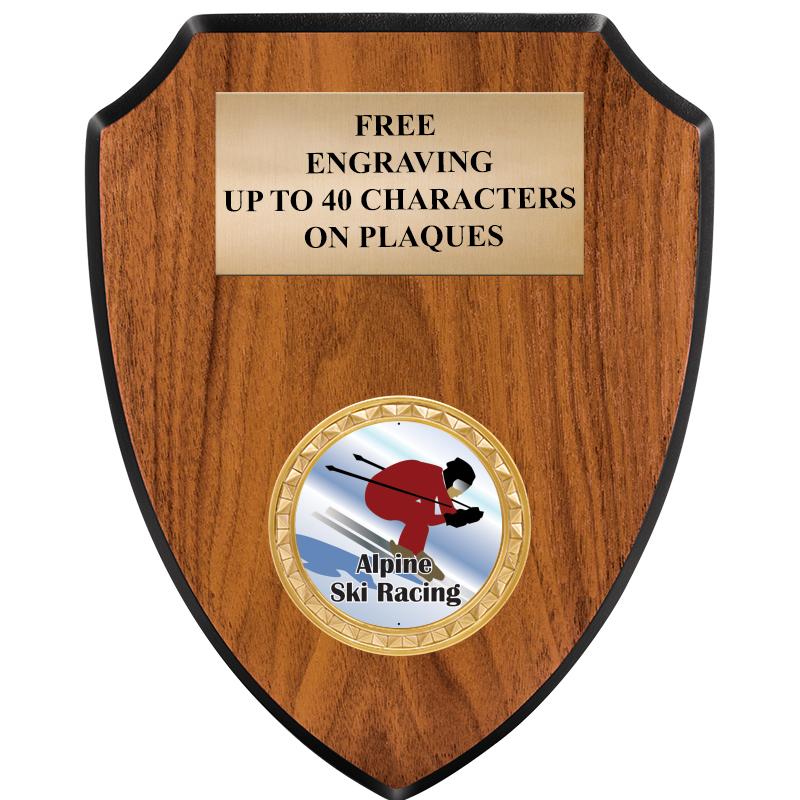 6"X7.5" WOOD SHIELD INSERT PLQ