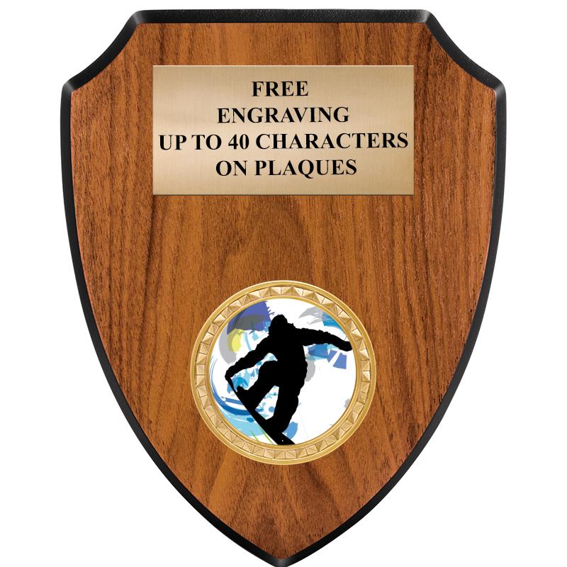 6"X7.5" WOOD SHIELD INSERT PLQ