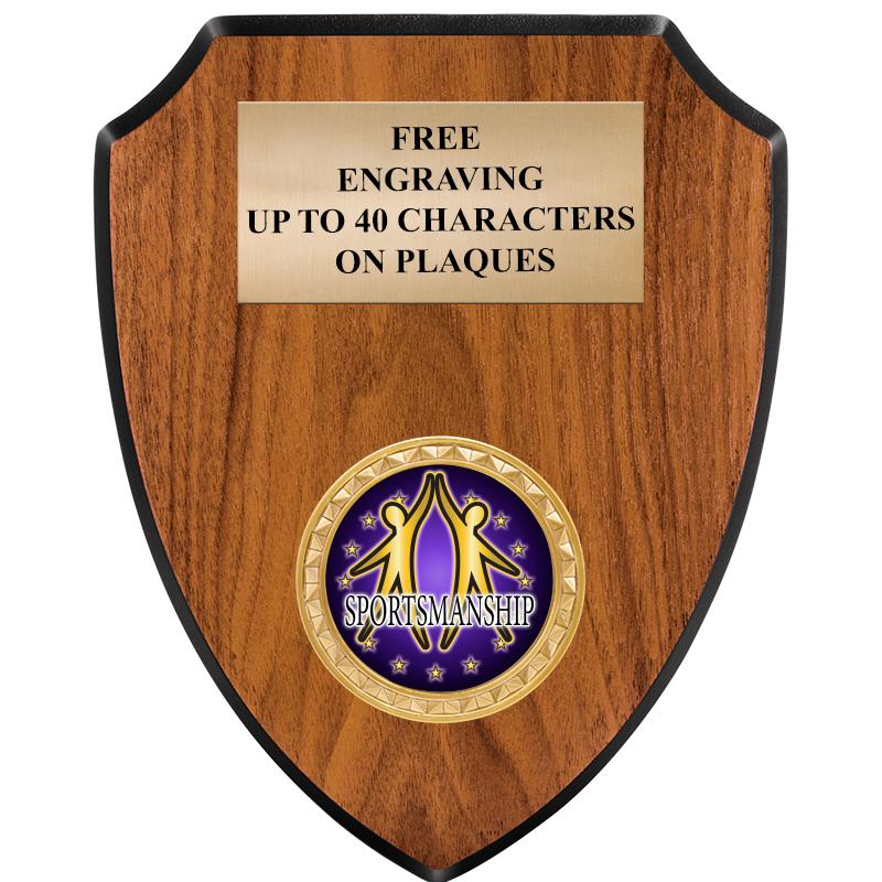 6"X7.5" WOOD SHIELD INSERT PLQ