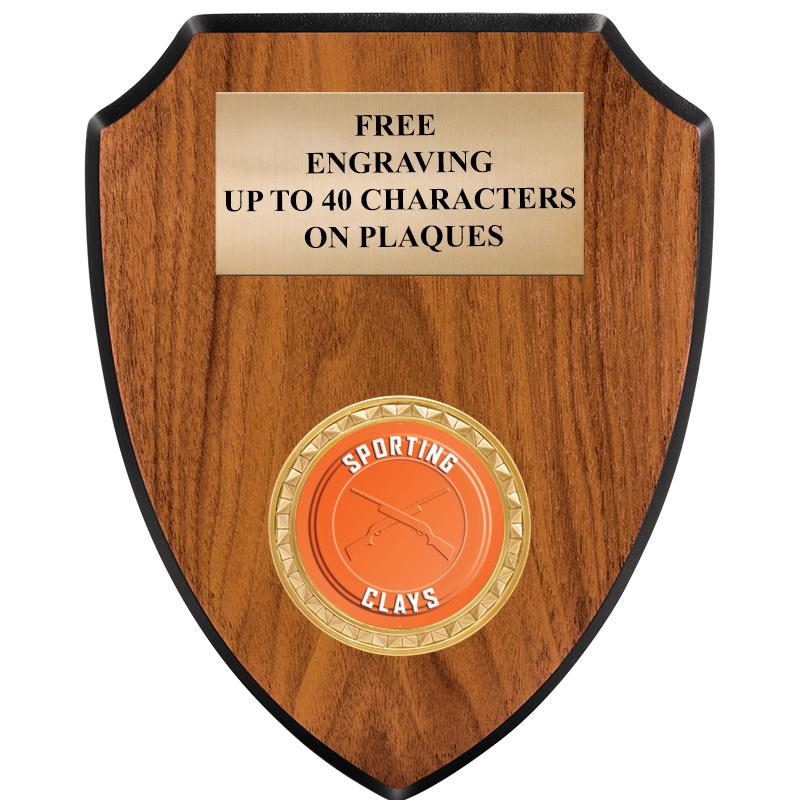 6"X7.5" WOOD SHIELD INSERT PLQ