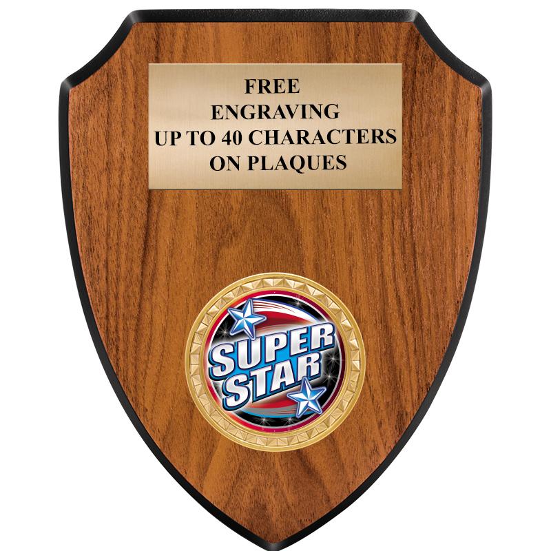 6"X7.5" WOOD SHIELD INSERT PLQ