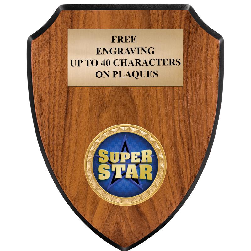 6"X7.5" WOOD SHIELD INSERT PLQ