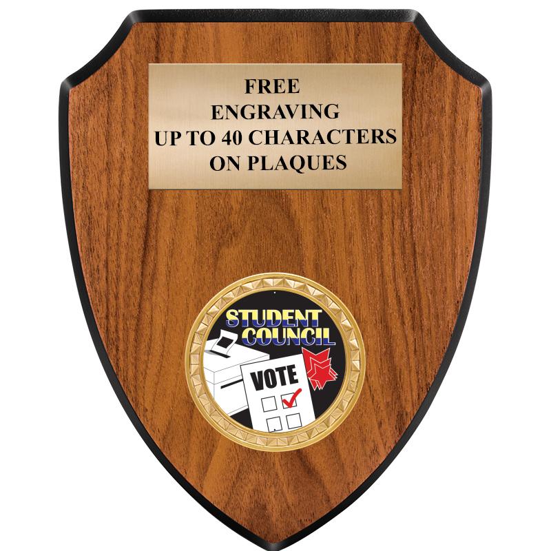 6"X7.5" WOOD SHIELD INSERT PLQ