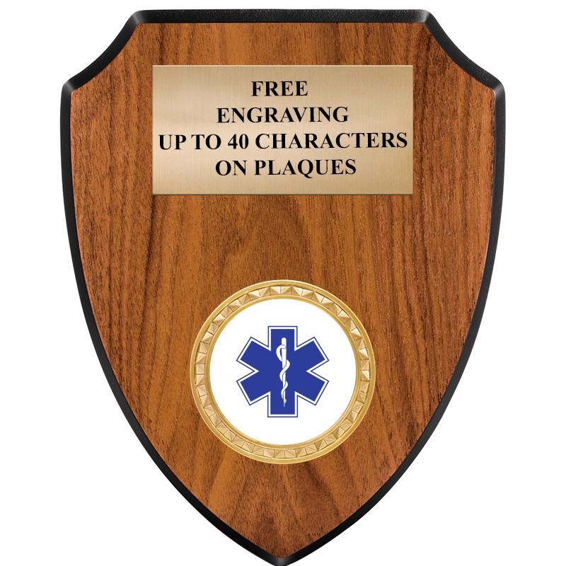 6"X7.5" WOOD SHIELD INSERT PLQ