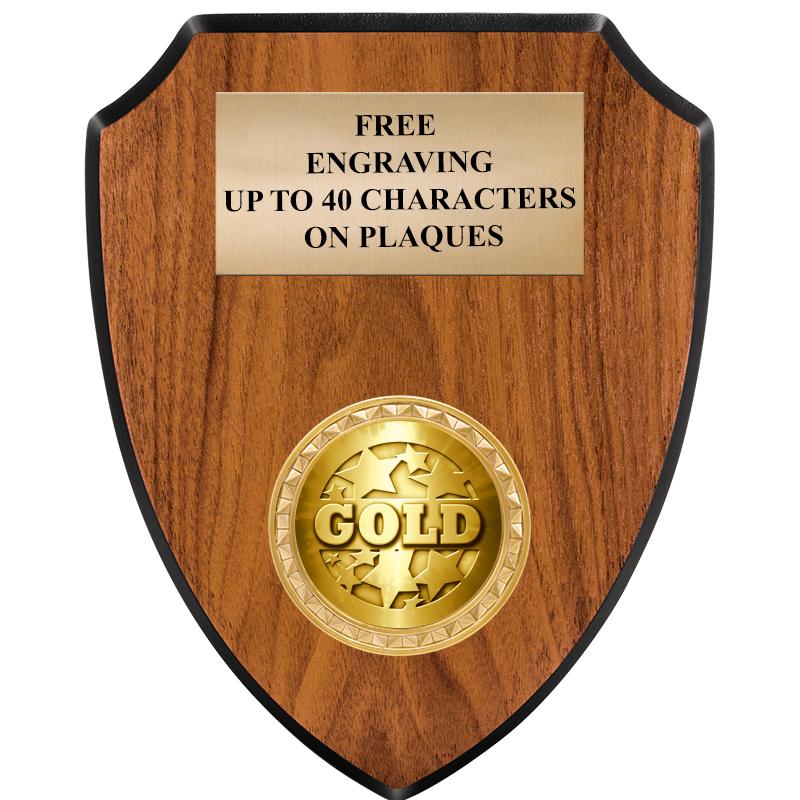 6"X7.5" WOOD SHIELD INSERT PLQ