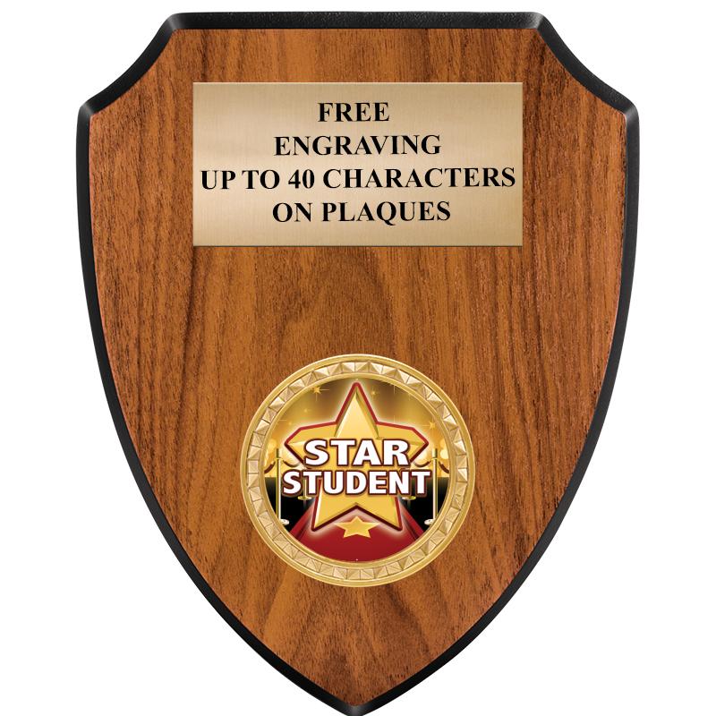 6"X7.5" WOOD SHIELD INSERT PLQ