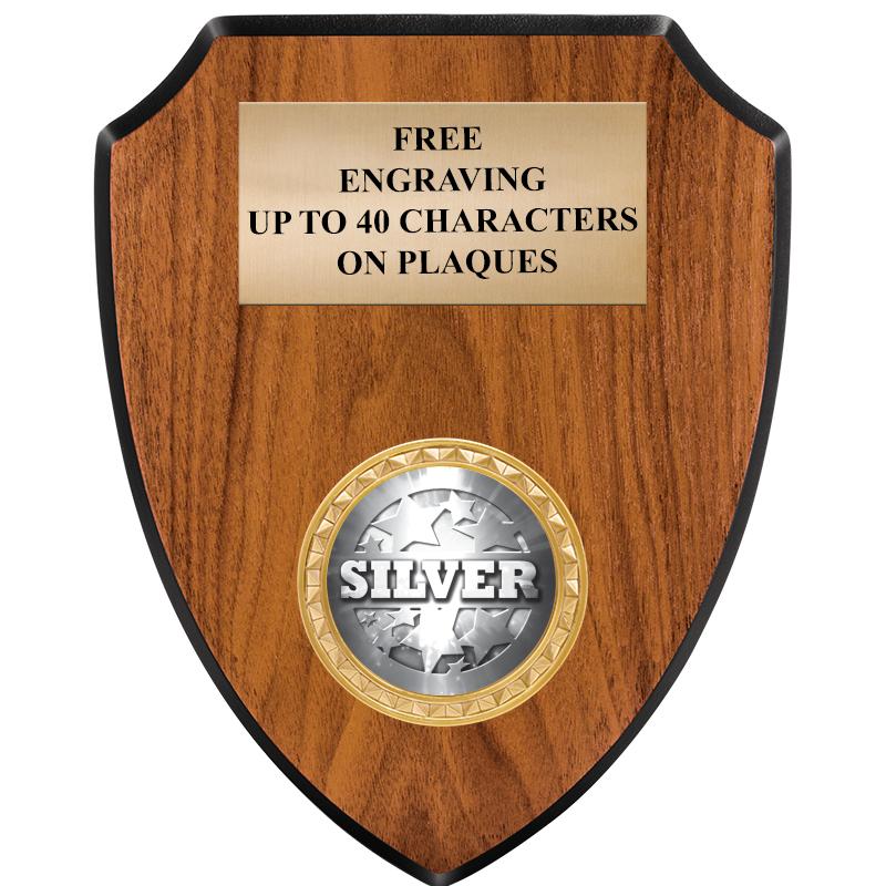 6"X7.5" WOOD SHIELD INSERT PLQ