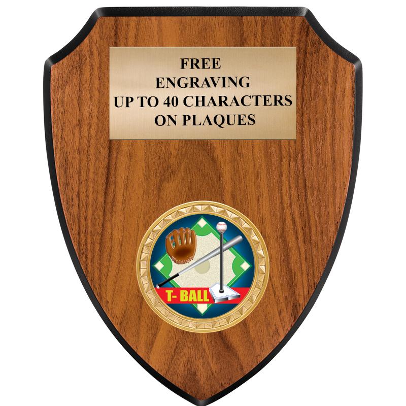 6"X7.5" WOOD SHIELD INSERT PLQ