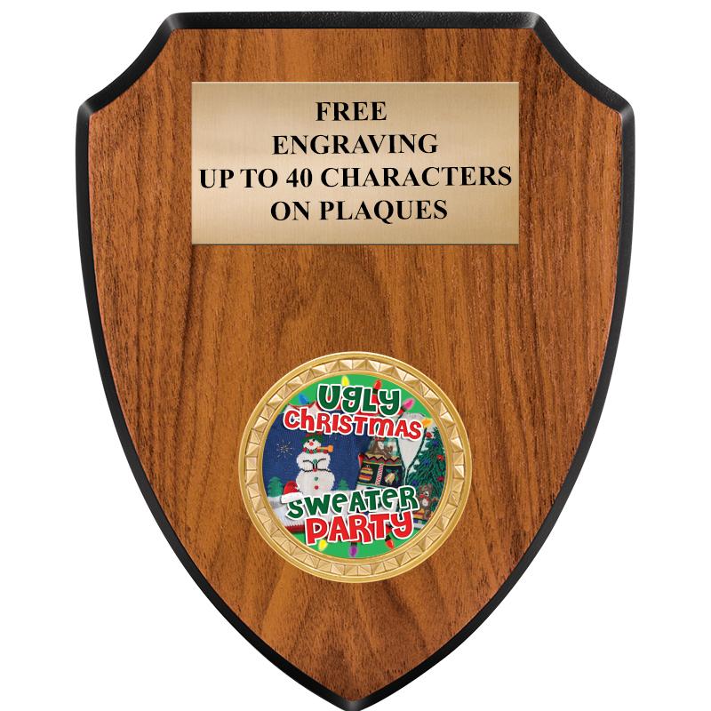 6"X7.5" WOOD SHIELD INSERT PLQ