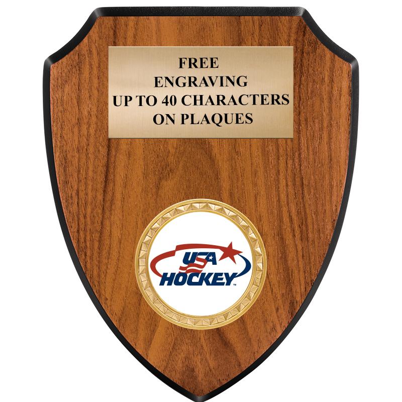 6"X7.5" WOOD SHIELD INSERT PLQ