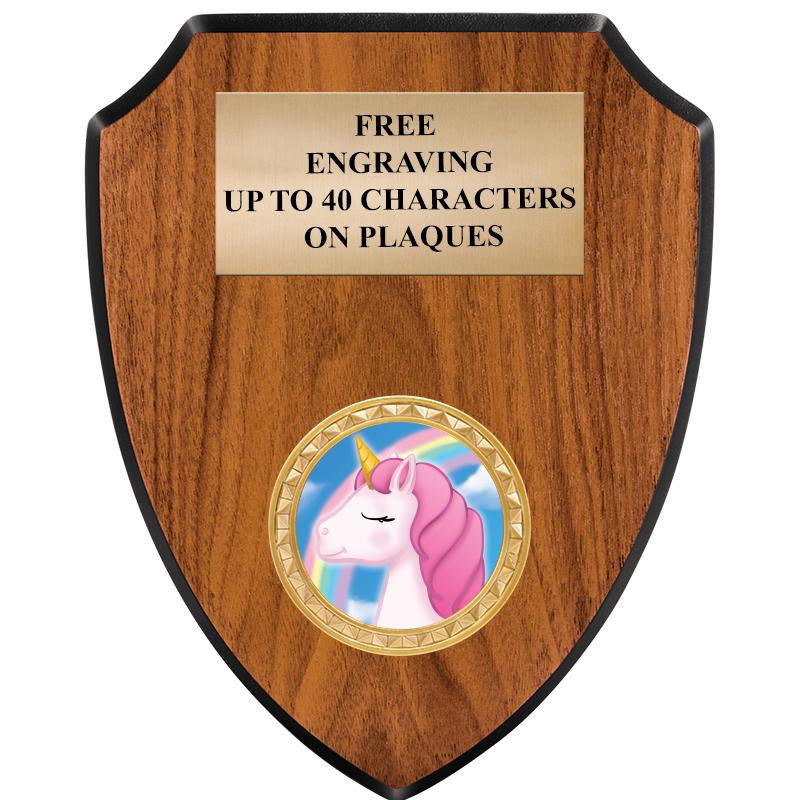 6"X7.5" WOOD SHIELD INSERT PLQ
