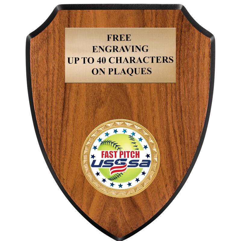 6"X7.5" WOOD SHIELD INSERT PLQ