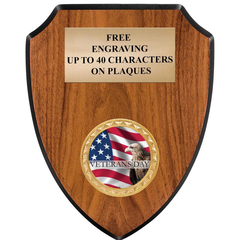 6"X7.5" WOOD SHIELD INSERT PLQ