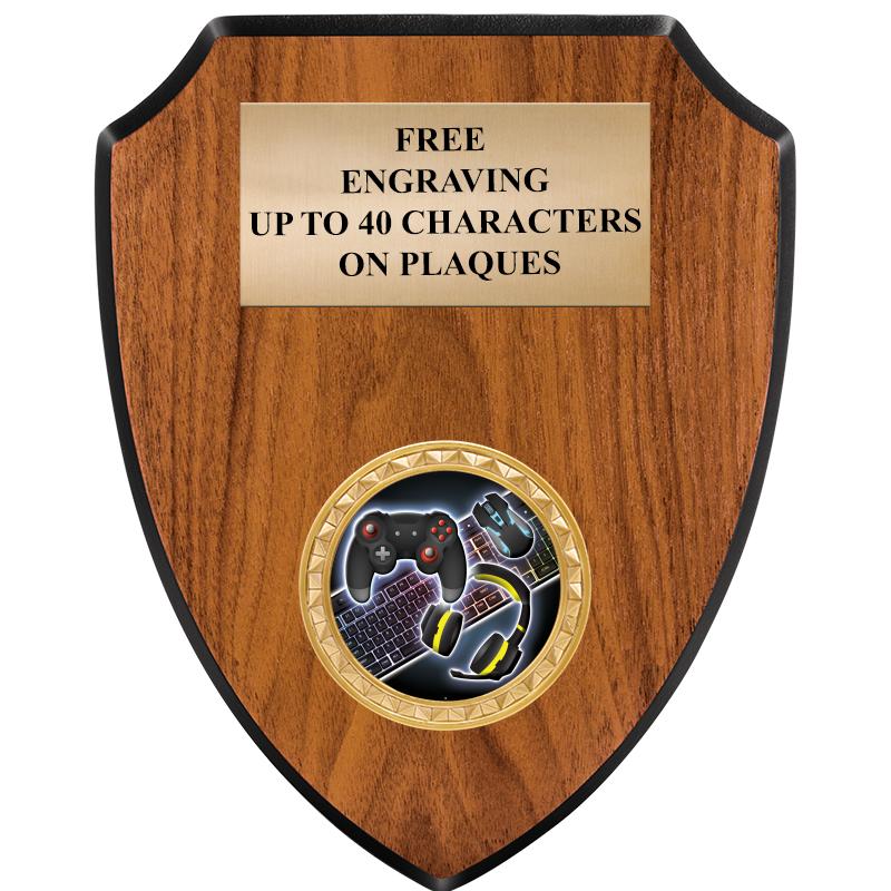 6"X7.5" WOOD SHIELD INSERT PLQ