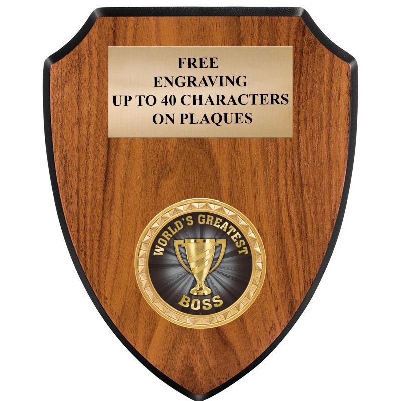 6"X7.5" WOOD SHIELD INSERT PLQ