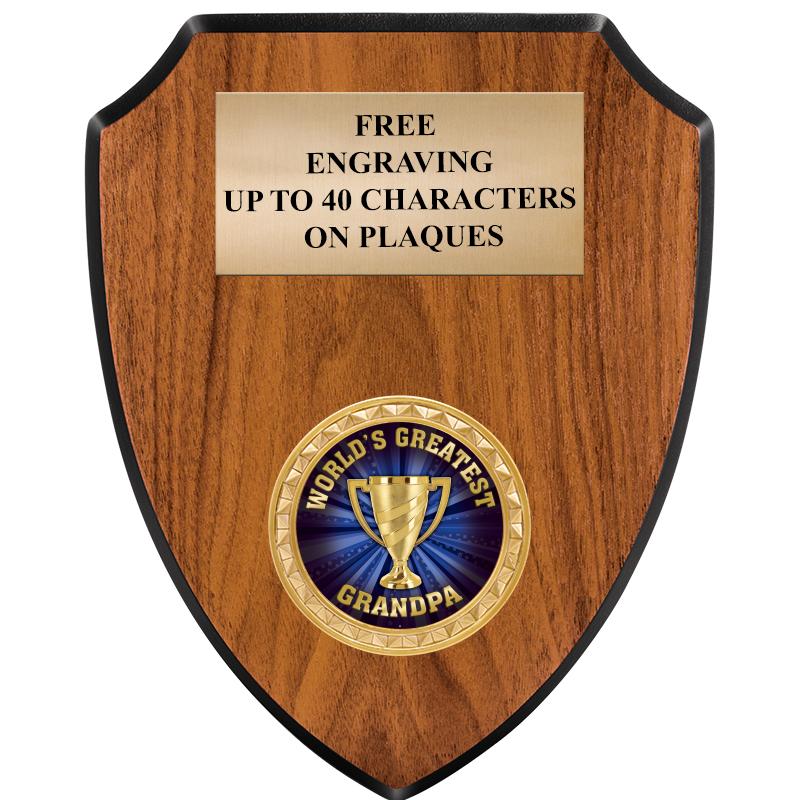 6"X7.5" WOOD SHIELD INSERT PLQ