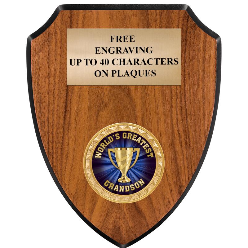 6"X7.5" WOOD SHIELD INSERT PLQ