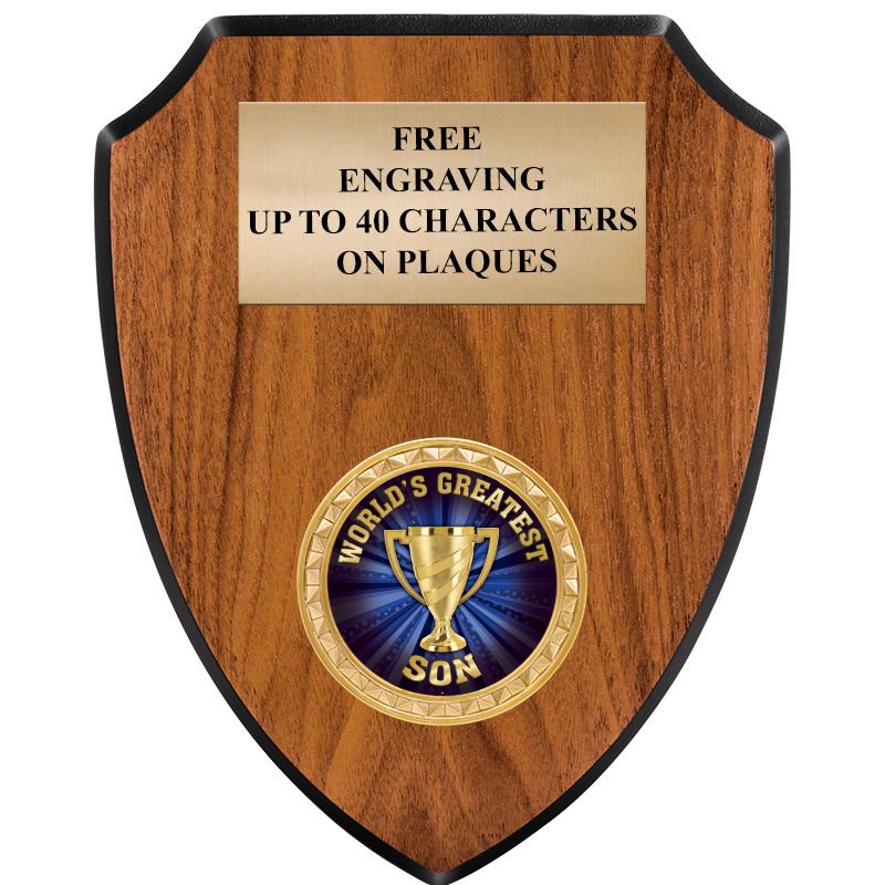 6"X7.5" WOOD SHIELD INSERT PLQ